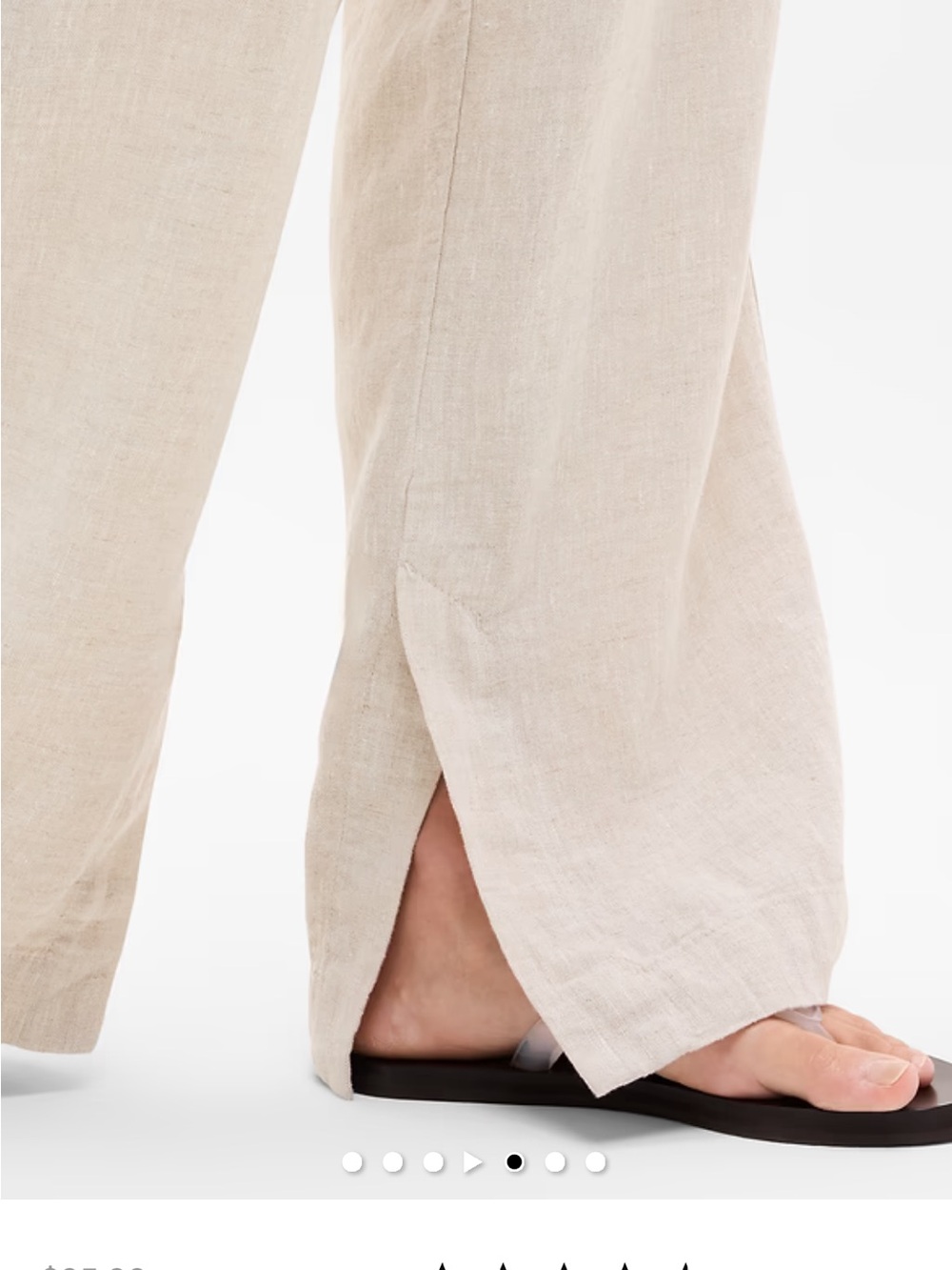 Athleta Retreat 100% Linen Wide Leg Pants Natural Size M - Picture 3 of 13